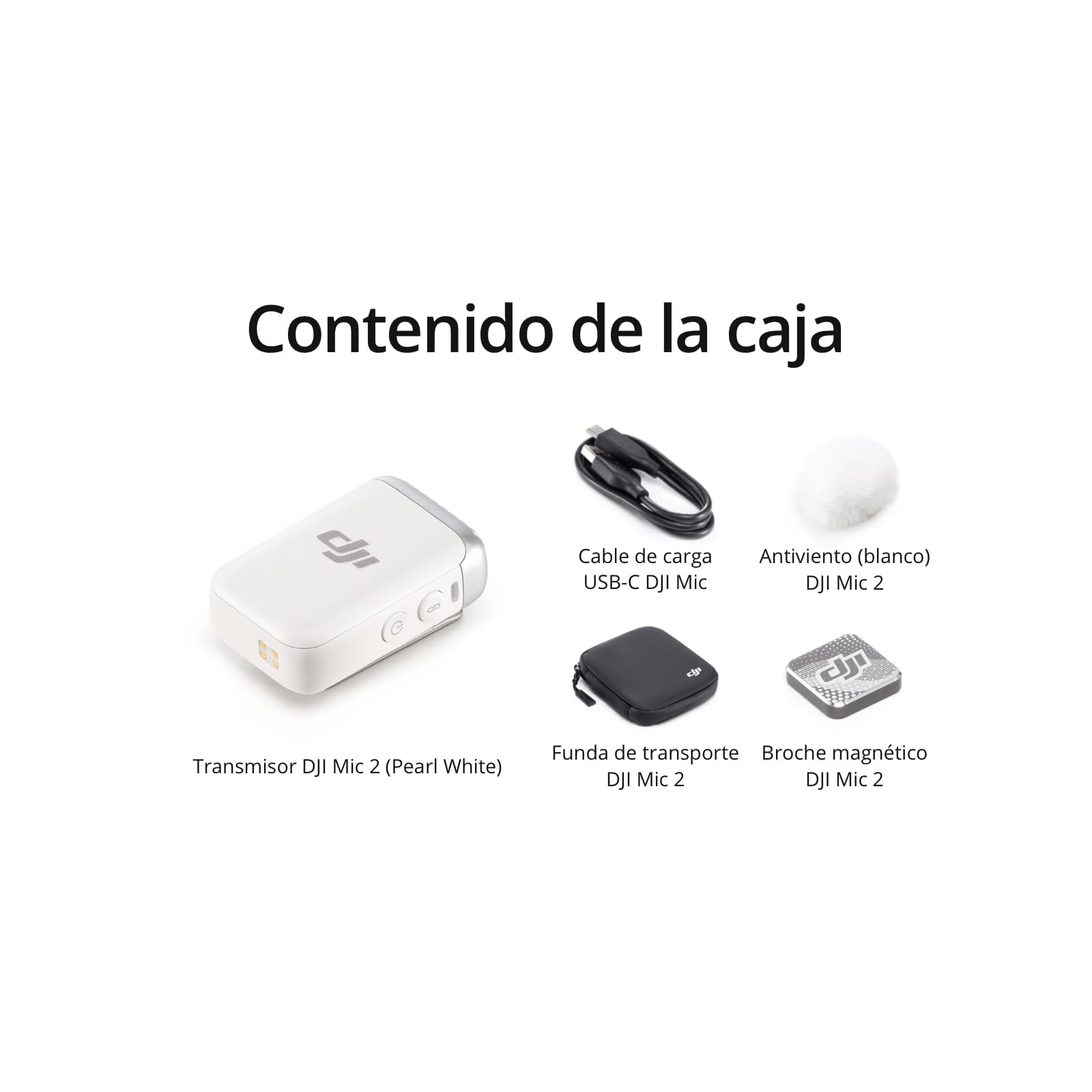 DJI Transmisor Mic 2 (Pearl White), micrófono inalámbrico con